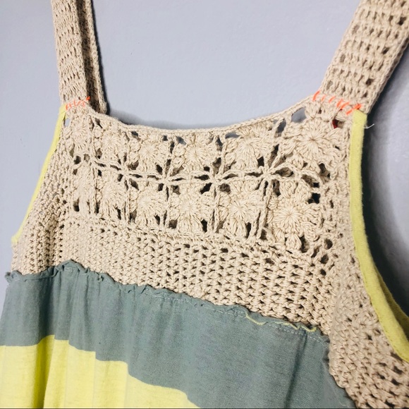 Free People Luca Yellow/Green Striped Sundress - Picture 3 of 6